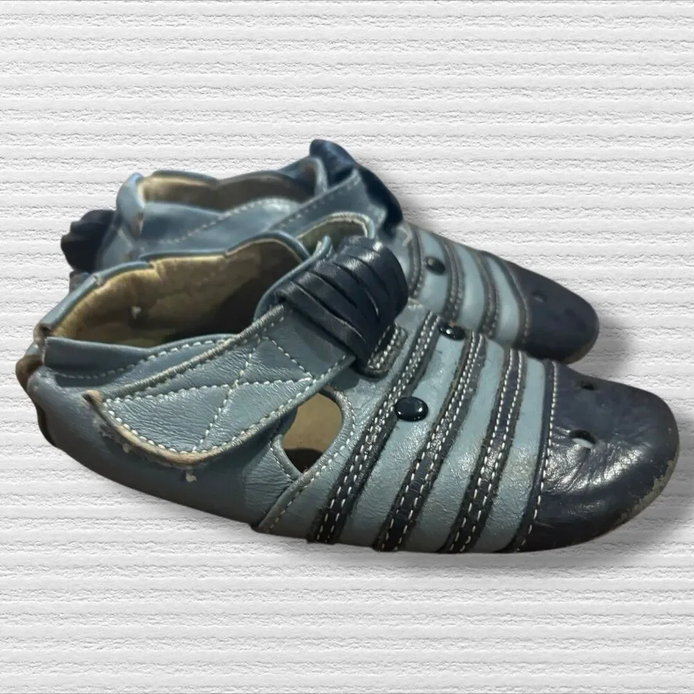 Livie & Luca Giraffe Soft Sole Sandals 18–24M Blue Leather Play Condition